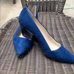 Calvin Klein blue suede wedge shoes